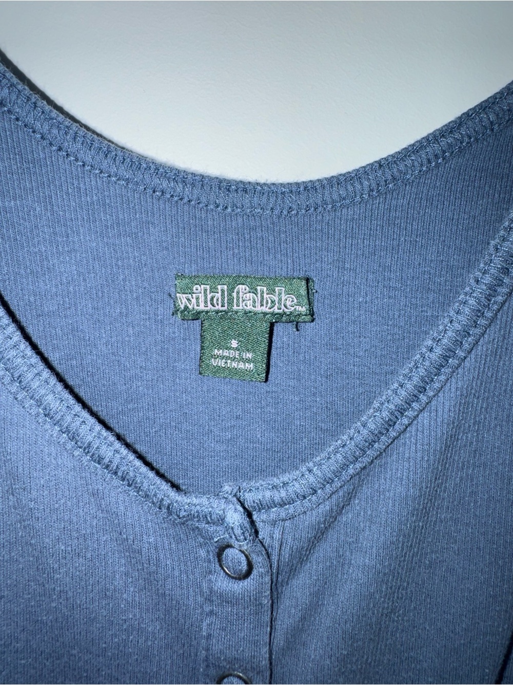 wild fable Slate Blue Ribbed Button-Front Tank - Picture 2 of 2